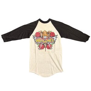 Vintage 1988 Aerosmith Raglan Baseball Tee 3/4 Sleeve Graphic Band Shirt